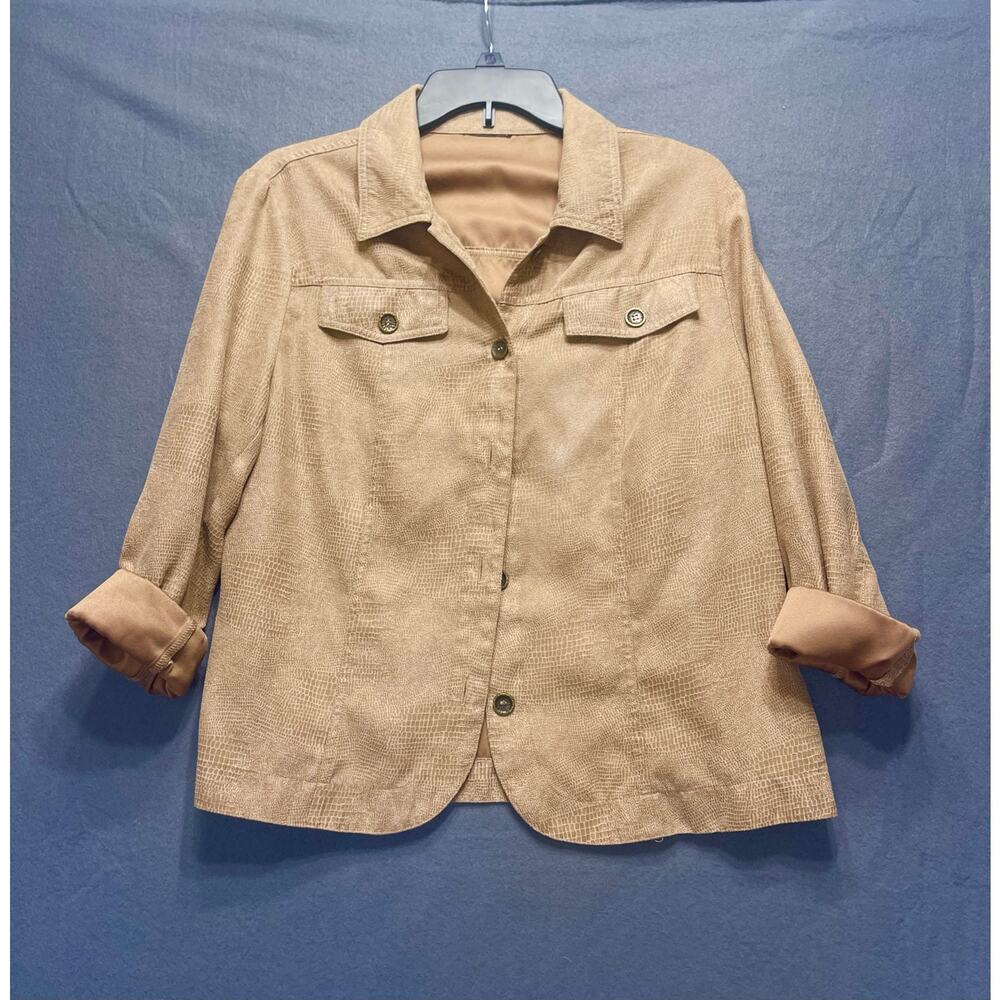 Casual Western‎ neutral-tone jacket sz L minimalist vintage casual Western